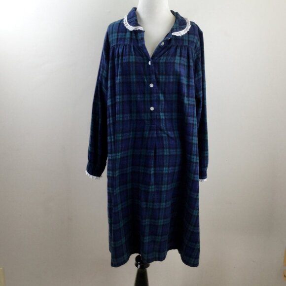 Vintage Lanz of Salzburg Plaid Nightgown m - Picture 2 of 7